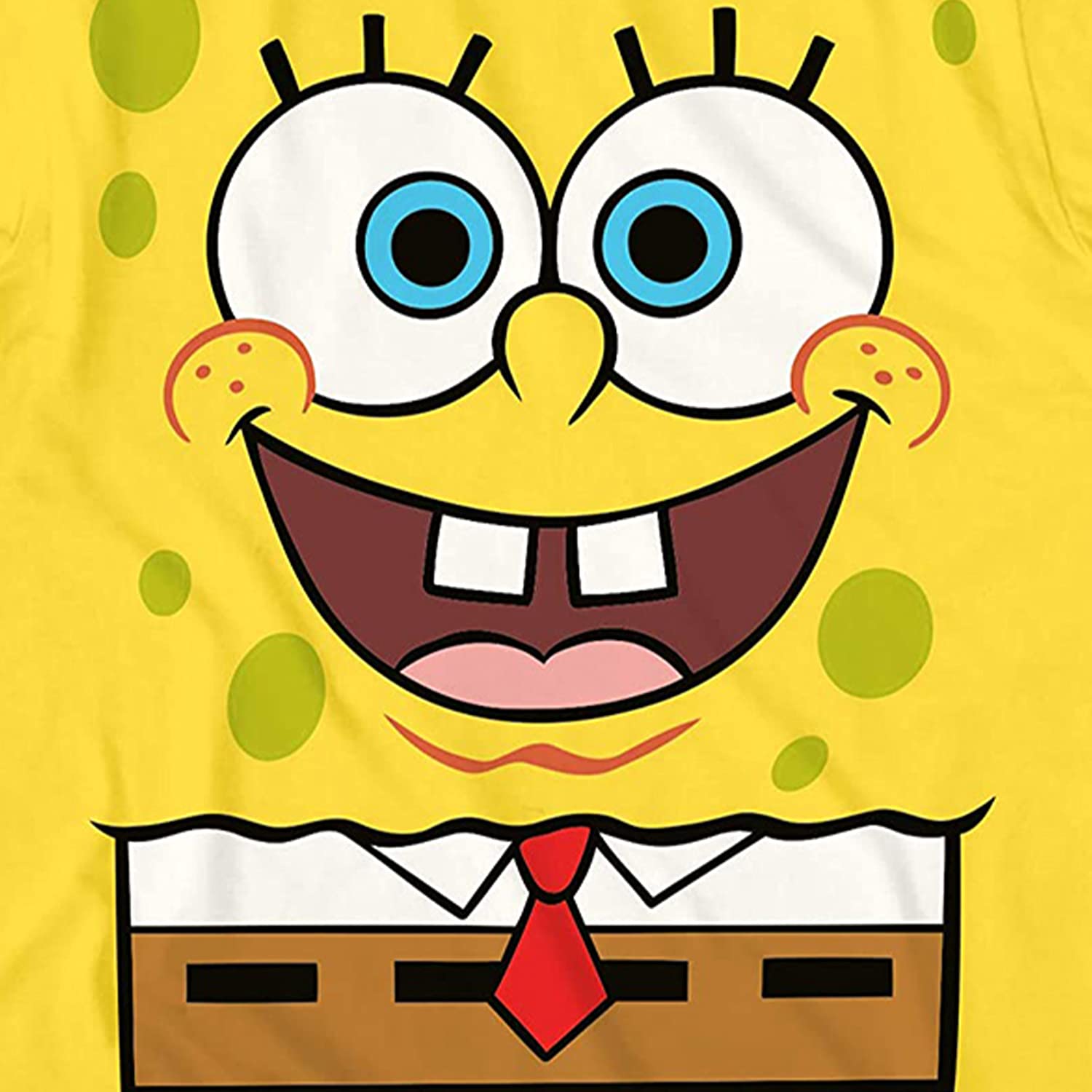 SpongeBob SquarePants Men's Graphic T-Shirt - SpongeBob, Patrick, Squidward & Mr. Krabs Big Face Print - Casual Funny Cartoon Tee for Fans, Gifts, and Everyday Wear