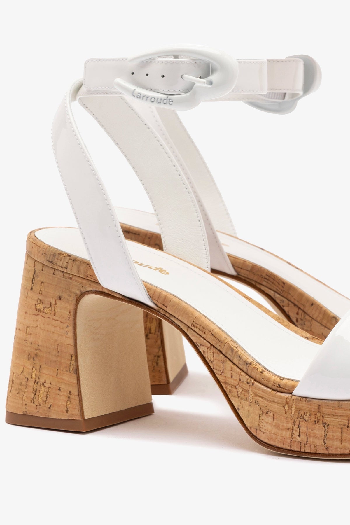 Dolly Verona Low Sandal Women's Shoes - White Patent Leather & Natural Cork Wedge Sandals for Summer, Beach, Wedding, and Casual Outfits