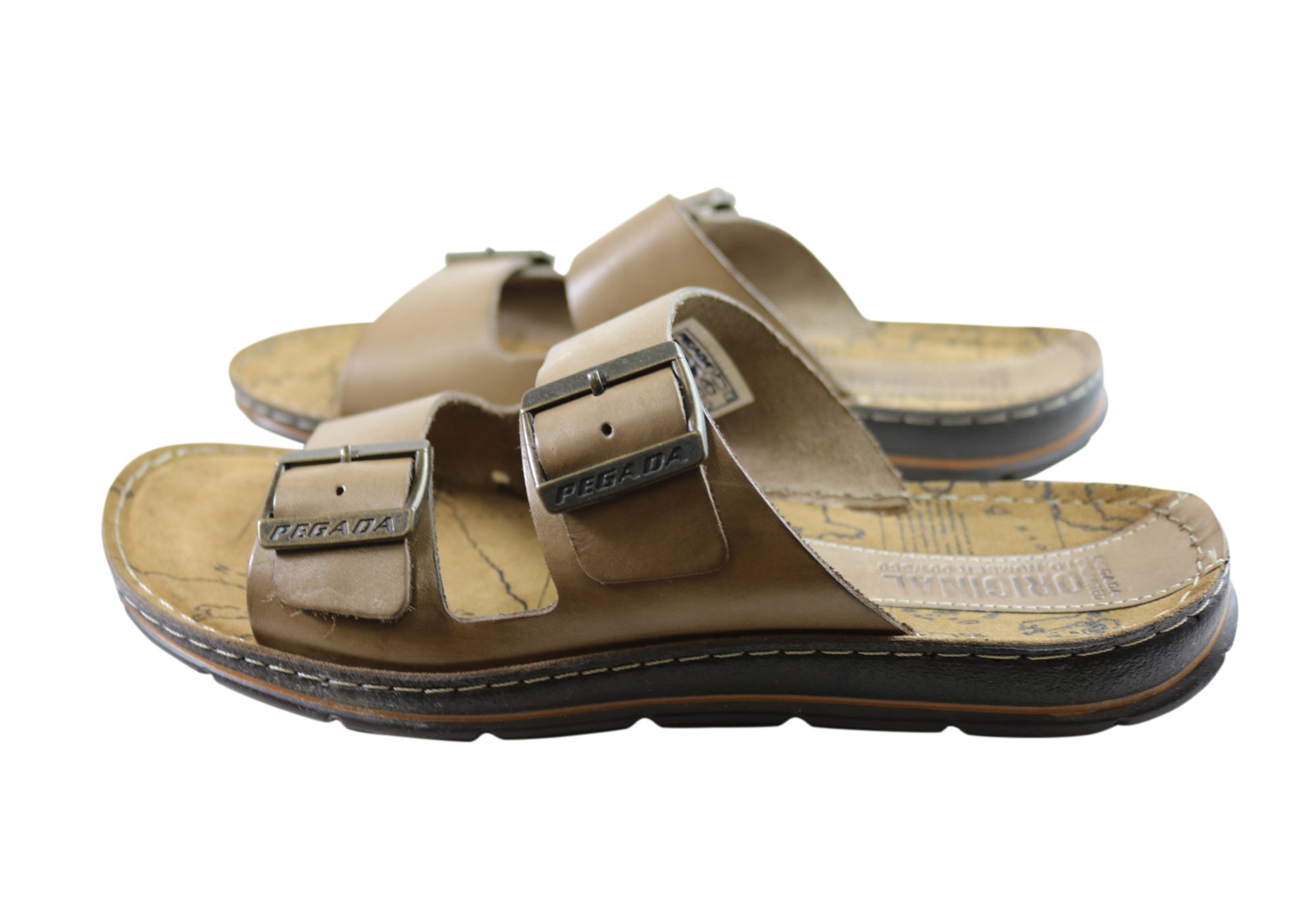 Men's Lancaster Leather Slide Sandals - Comfortable Brazilian-Made Casual Sandals for Beach, Pool & Summer Wear