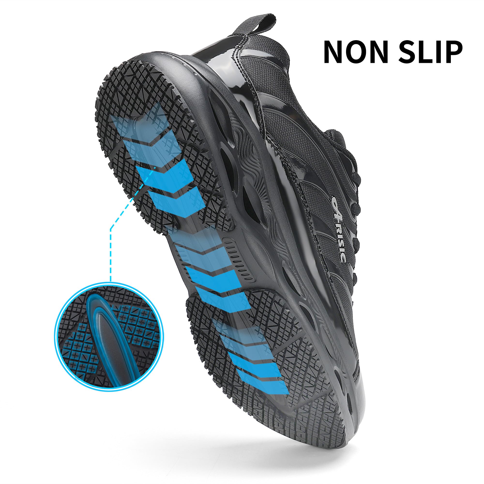 Slip-Resistant Waterproof Work Shoes for Men & Women - Non-Slip Restaurant Chef Shoes, Comfortable Breathable Sneakers for Walking, Daily Use in Kitchen, Hospital, Warehouse & Construction
