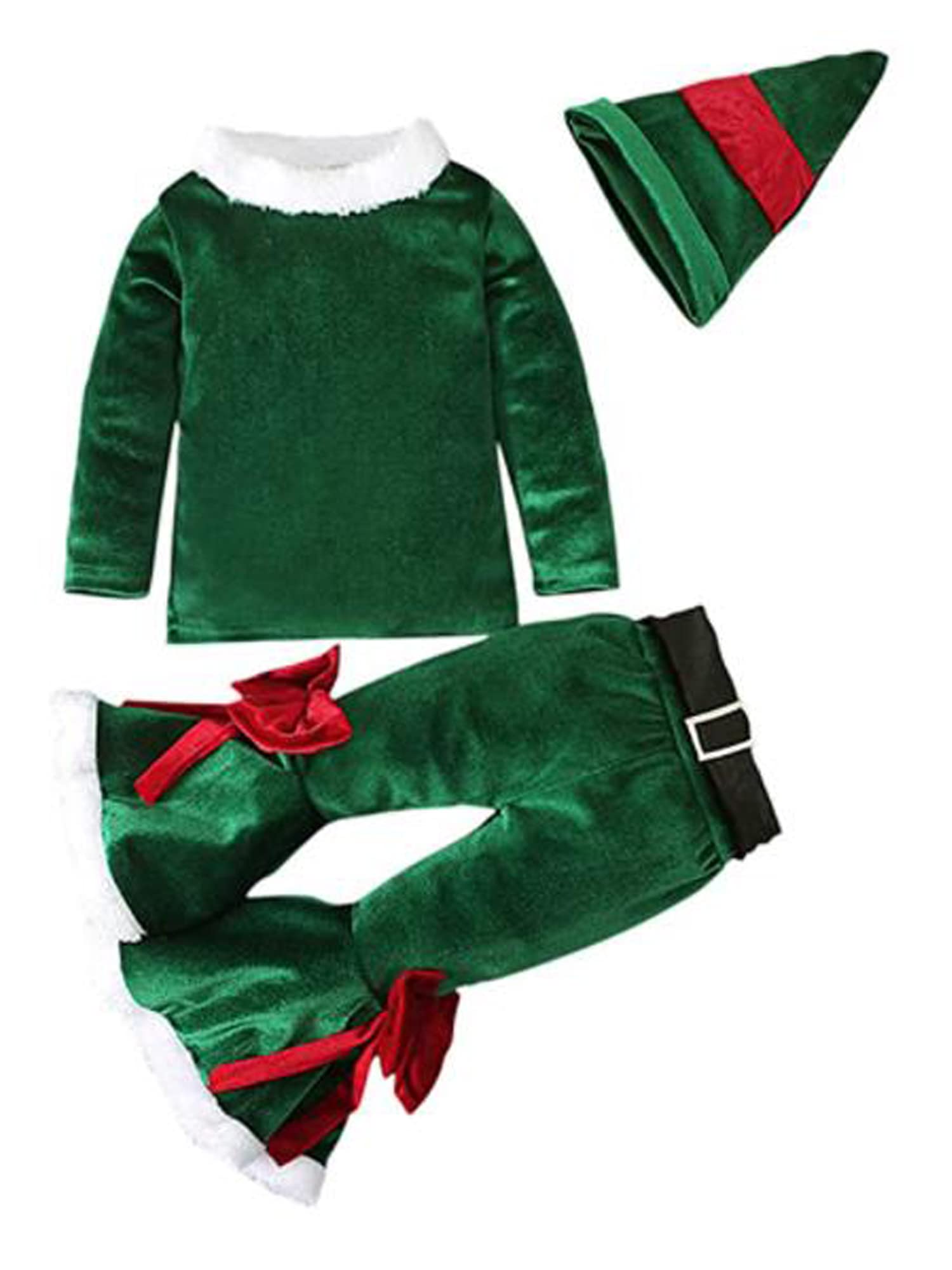 **Santa Claus Costume for Toddler Girls - Velvet Christmas Dress with Hat - Xmas Princess Outfit Set for Holiday Parties & Family Photos**