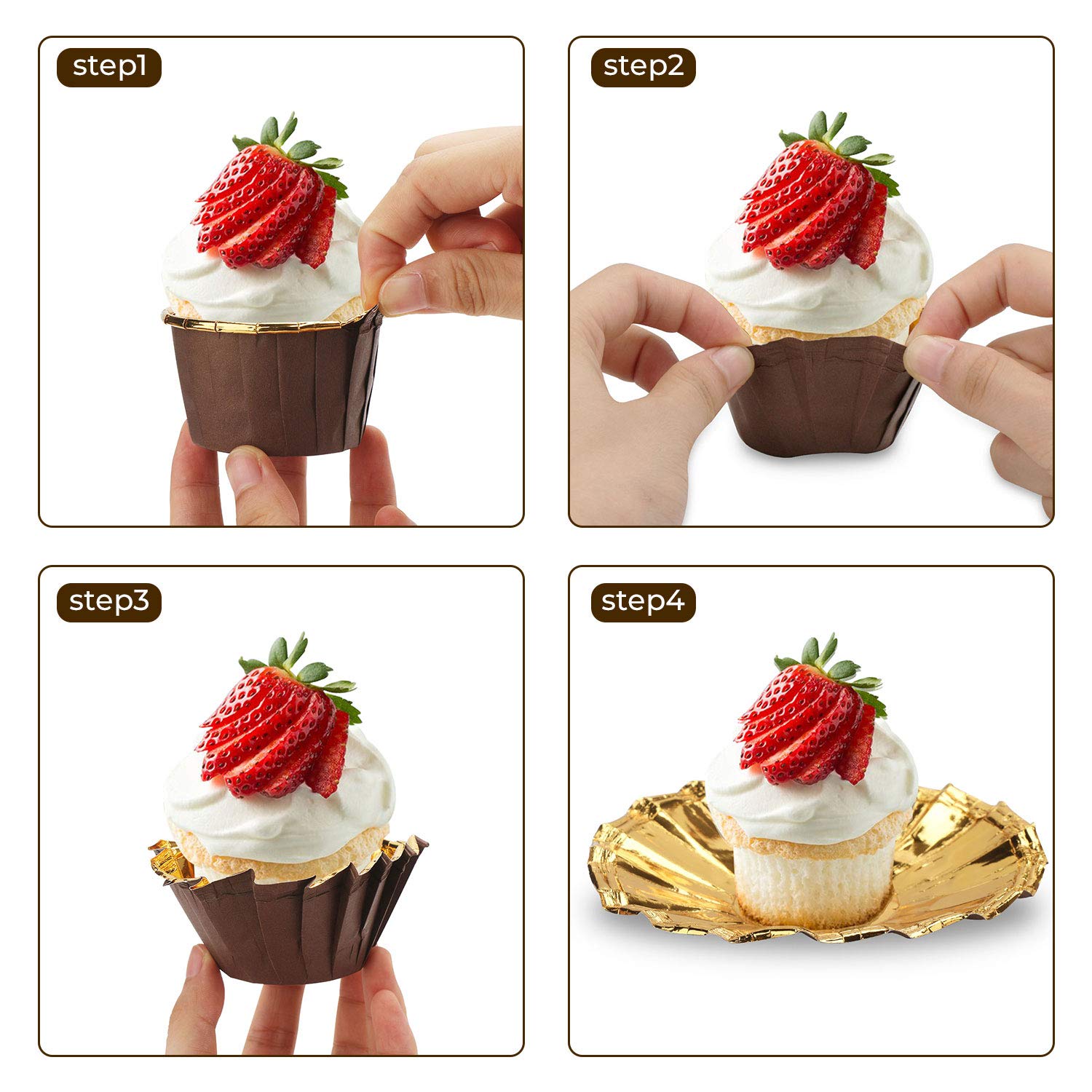 EUSOAR 100-Pack 3.5 oz Aluminum Foil Cupcake Liners - Disposable Baking Cups for Muffins, Cupcakes & Desserts - Perfect for Home Baking, Parties & Holiday Treats