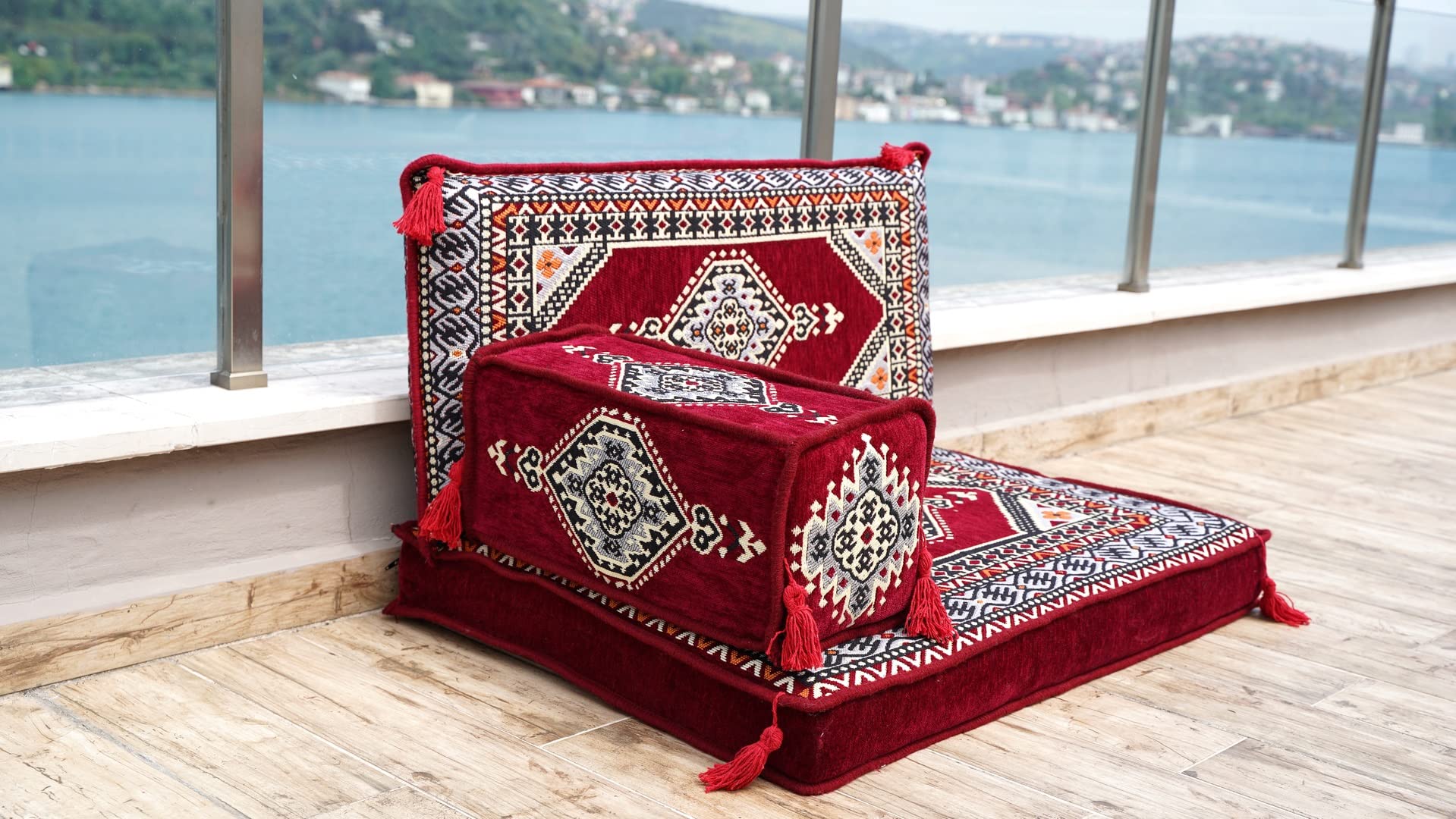 Authentic Moroccan Floor Cushion - Handmade Arabic Sofa Seating & Turkish Floor Couch | Bohemian Home Decor for Living Room, Meditation Space & Cozy Lounge Areas
