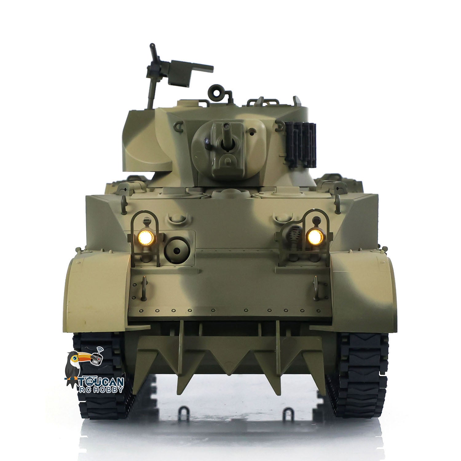 1/16 Scale US M5A1 Stuart VI RC Tank - Remote Control Ready-to-Run Light Tank with 360° Rotation, Smoke Effect, Barrel Recoil, LED Flash & Dual Battery System - Perfect for Military Enthusiasts & Battle Simulation Scenes