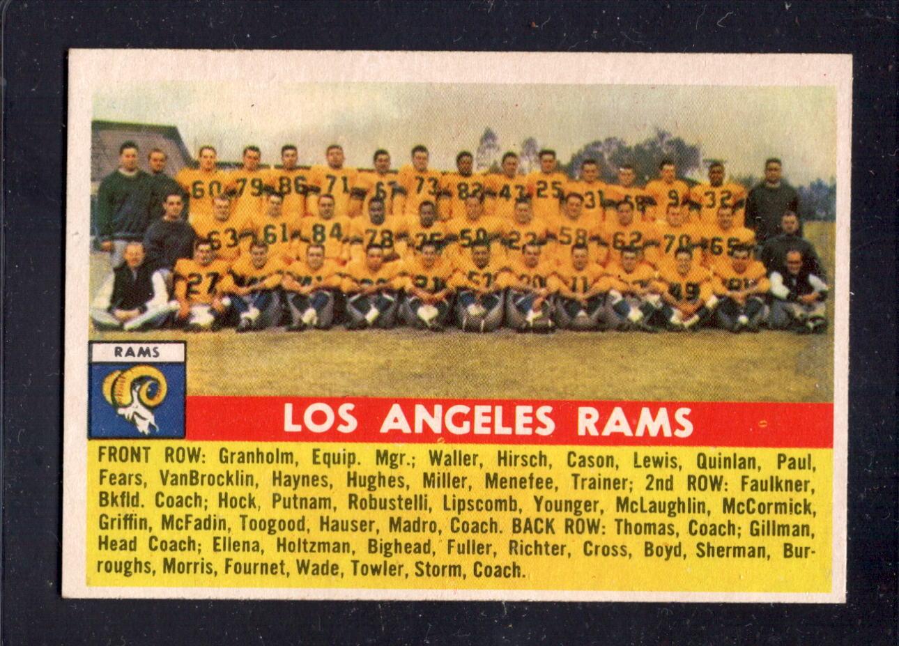 1956 Topps #114 Los Angeles Rams Team Photo Vintage Football Trading Card - Perfect for Collectors, Sports Memorabilia Displays & NFL Fan Gifts