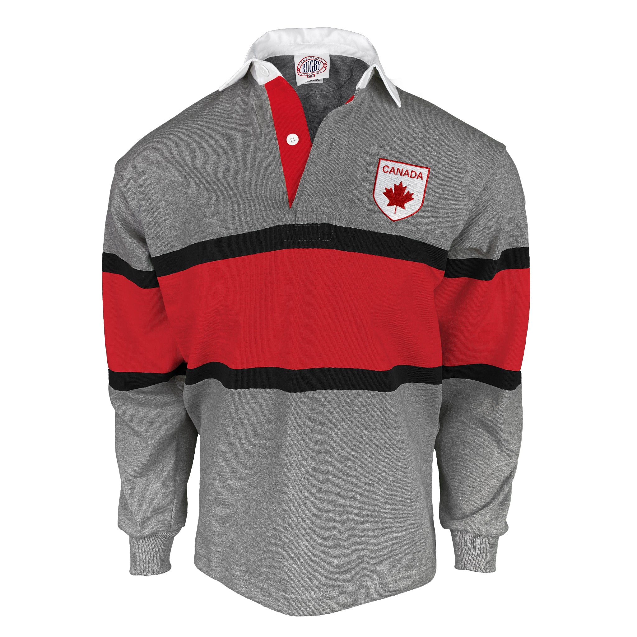 Canada Oxford Stripe Rugby Jersey - Vintage Style Rugby Shirt for Men & Women - Perfect for Sports, Casual Wear & Team Uniforms
