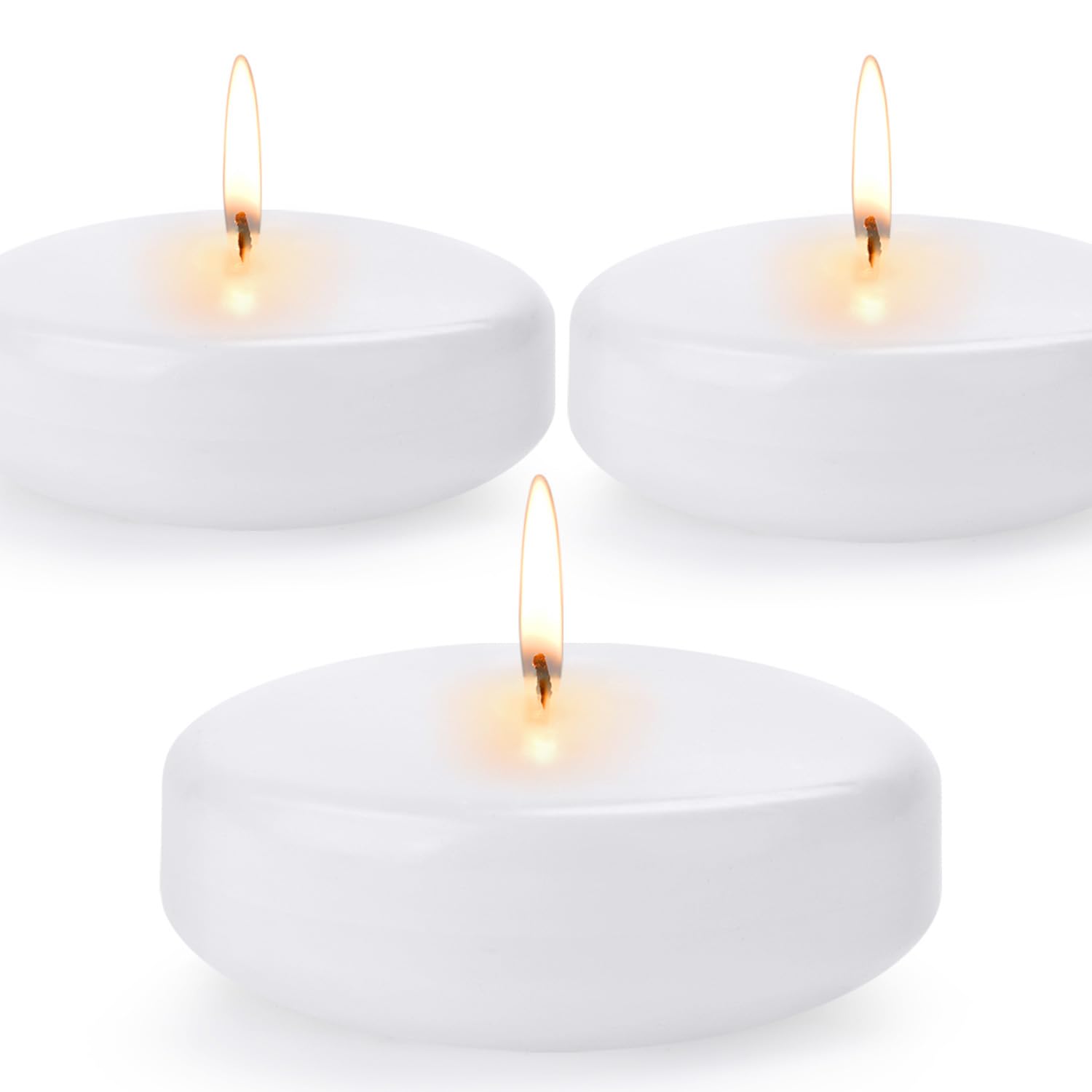 24-Pack 3-Inch Floating Candles - 13+ Hours Continuous Burning, Odorless & Smokeless, White Non-Drip Decorative Candles for Weddings, Pools, Spas, Vases - Perfect for Romantic Dinners, Bath Relaxation & Home Decor