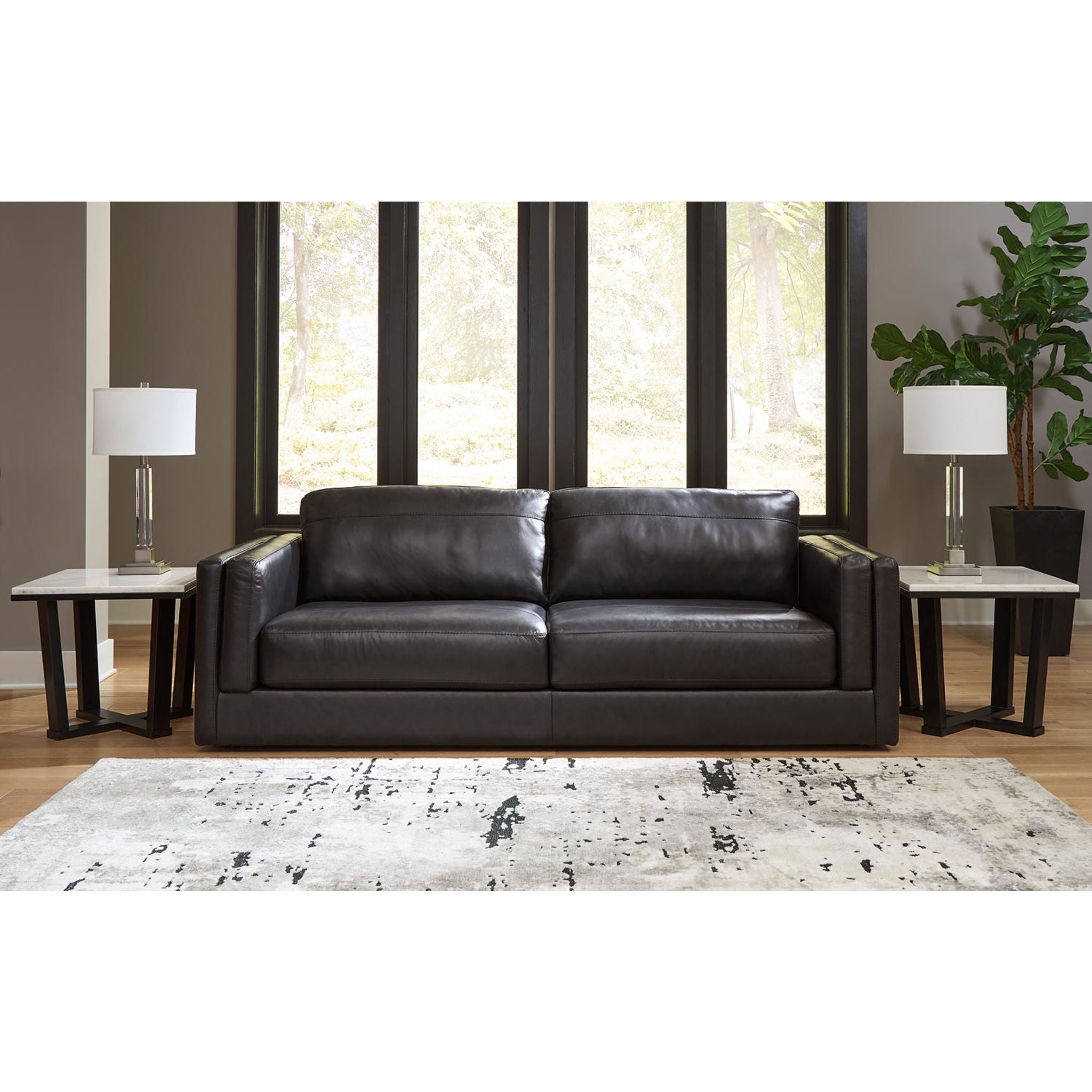 Amiata Modern Sofa in Onyx Black - Stylish and Comfortable Living Room Furniture for Home, Office, or Lounge