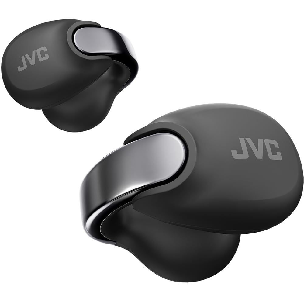 JVC HANP1T Open Ear True Wireless Earbuds with Bluetooth 5.3, 24H Playtime, IPX4 Waterproof & Built-in Mic - Comfortable Clip-On Design for Running, Cycling & Outdoor Activities