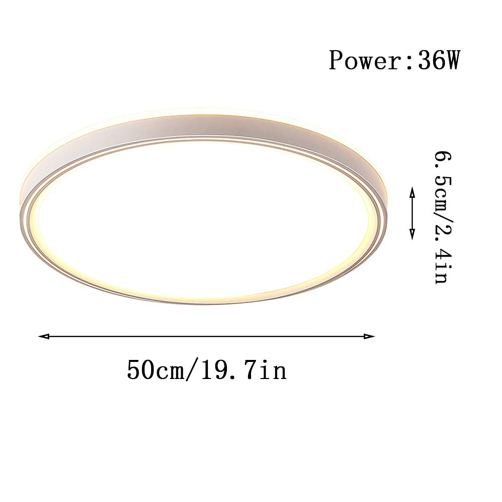 Ultra-Thin Modern Round LED Ceiling Light Fixture - White Flush Mount Lighting for Bedroom, Living Room & Hallway | Energy-Efficient Minimalist Design for Home & Office Decor