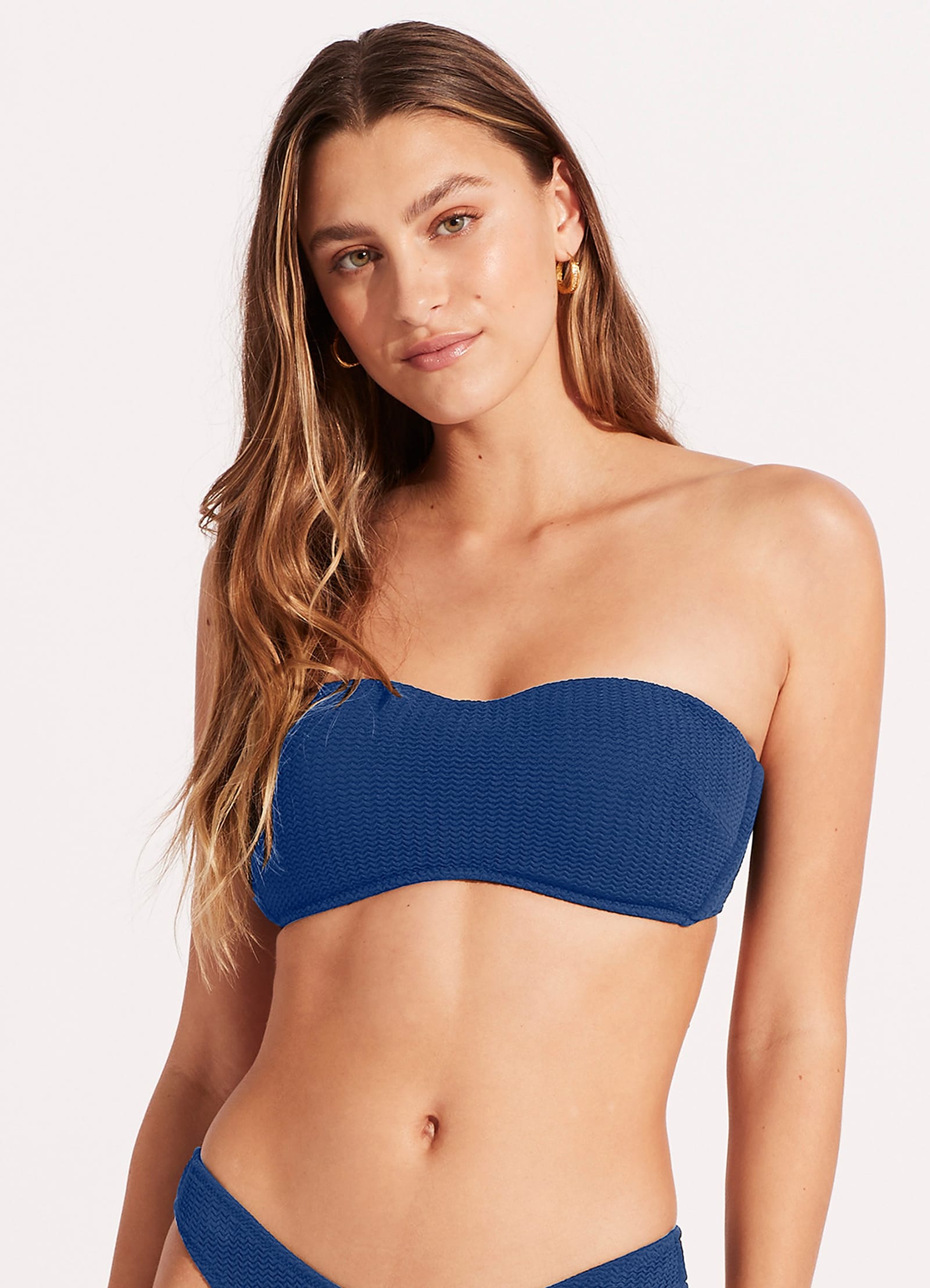 Sea Dive Bustier Bandeau Bikini Top - Ultramarine Blue Swimwear for Women | Beach Vacation, Pool Party & Summer Fashion