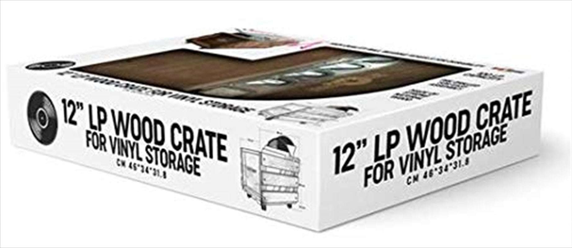 12 Wooden LP Crate - Vintage Style Record Storage Box for Vinyl Records - Perfect for Home, Office, and Music Studio Organization