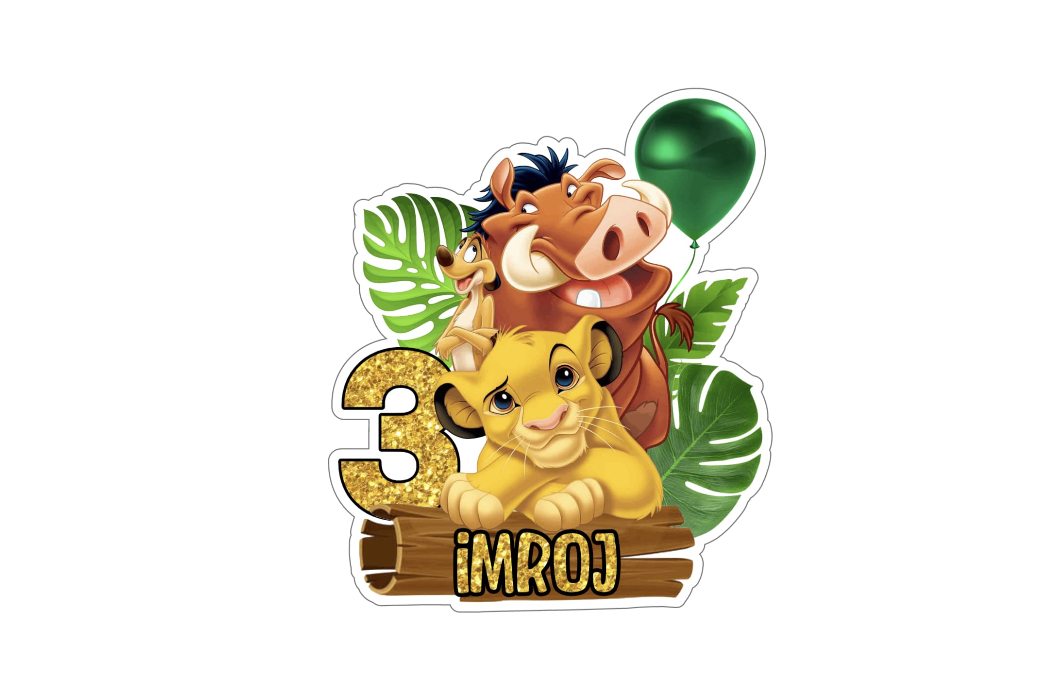 Lion King Cake Topper - Personalized Custom Birthday Cake Decoration for Disney Themed Parties | Perfect for Kids' Birthday Cakes, Baby Showers & Disney Movie Night Decorations
