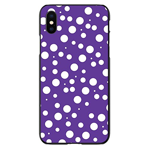 Purple White Bubbles Polka Dots On Black Case