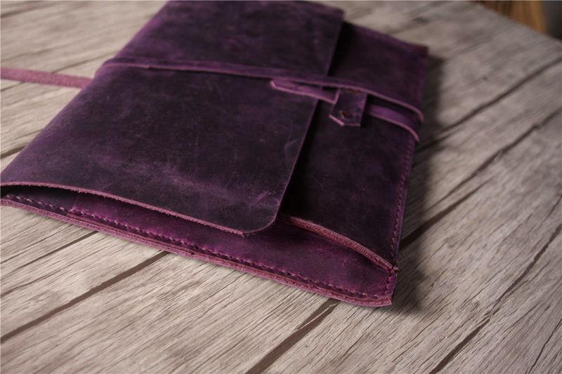 Personalized Leather MacBook 12 Inch Case Sleeve - Custom Name Engraved Laptop Sleeve for MacBook Air 12