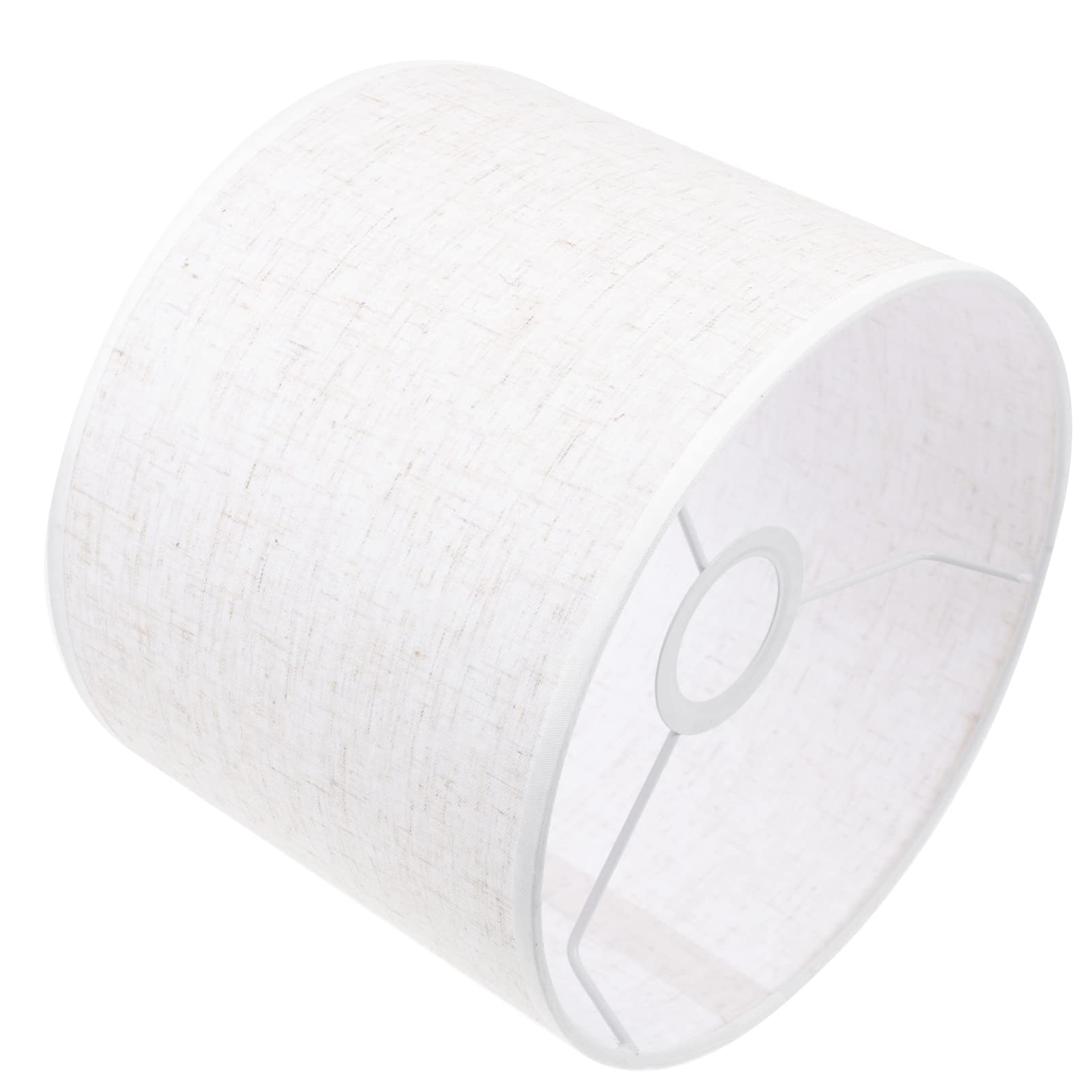 Lurrose Burlap Drum Lamp Shade - White Cylinder Fabric Light Cover for Table Lamps, Chandeliers, Wall & Floor Lights | Perfect for Living Room, Bedroom & Office Decor
