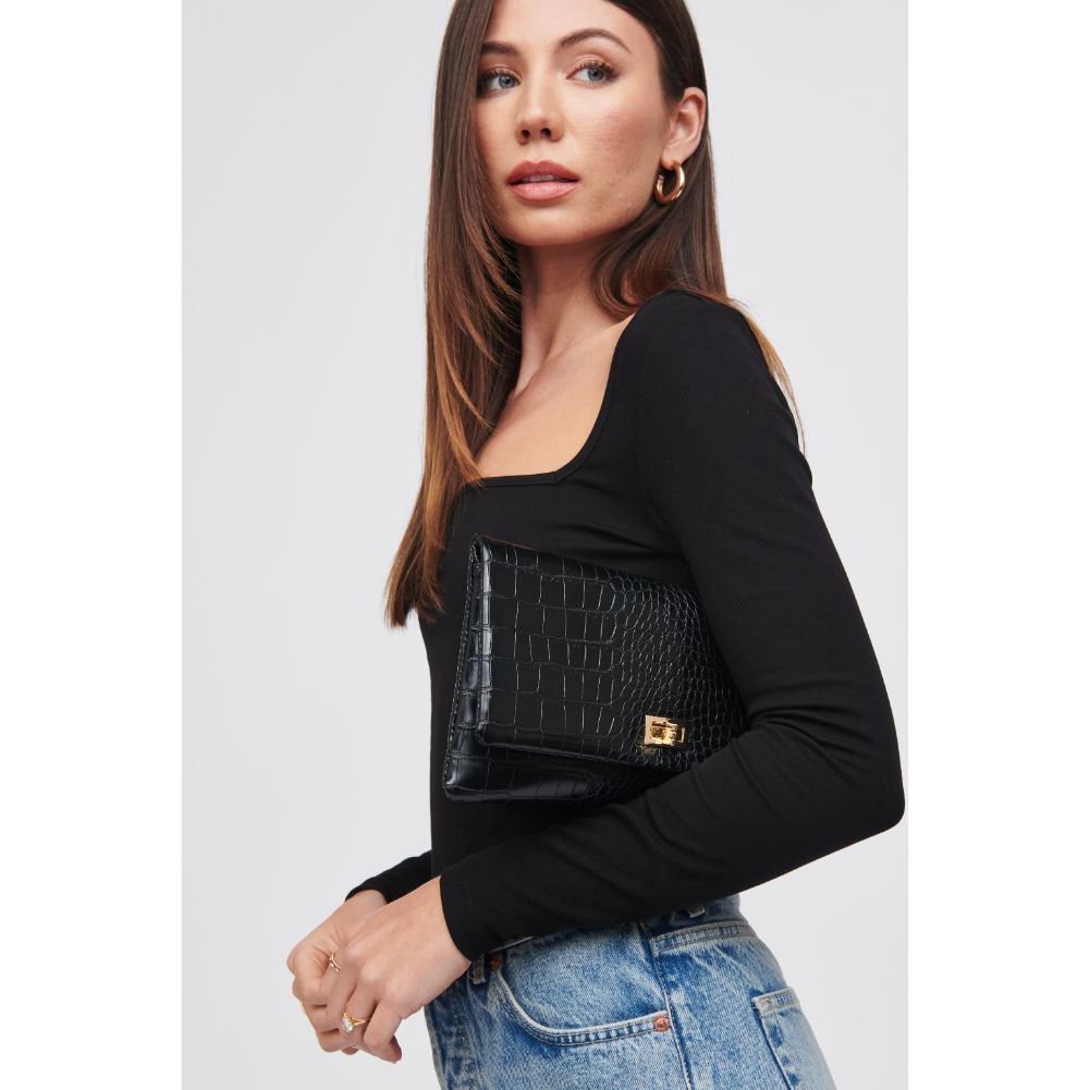 Rykard Crocodile Leather Clutch Purse for Women - Stylish & Elegant Handbag for Evening Parties, Weddings, and Special Occasions