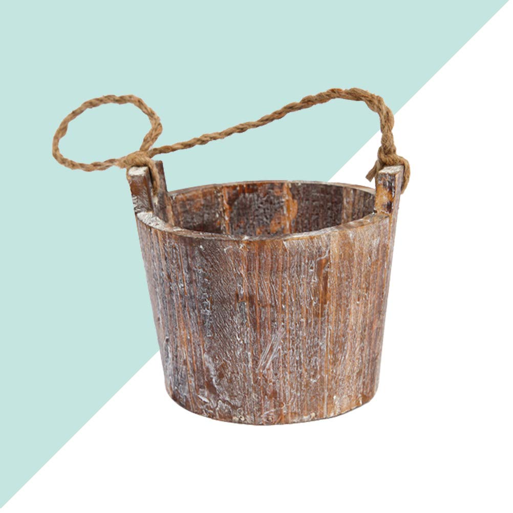 Hemoton Hanging Wooden Flower Pot Holder - Decorative Plant Potted Stand for Succulents, Herbs & Indoor Plants | Perfect for Home, Office & Garden Decor