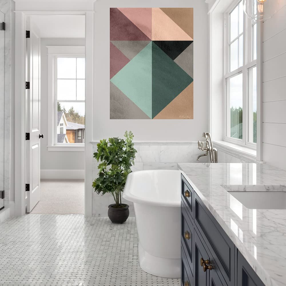 Artist Design Fabrikken Triangle-1 Fine Art Canvas Wall Decor - Ready to Hang 35x46 Inch - Modern Abstract Painting for Living Room, Bedroom, Office & More - Perfect for Home Decor, Housewarming Gifts & Interior Design