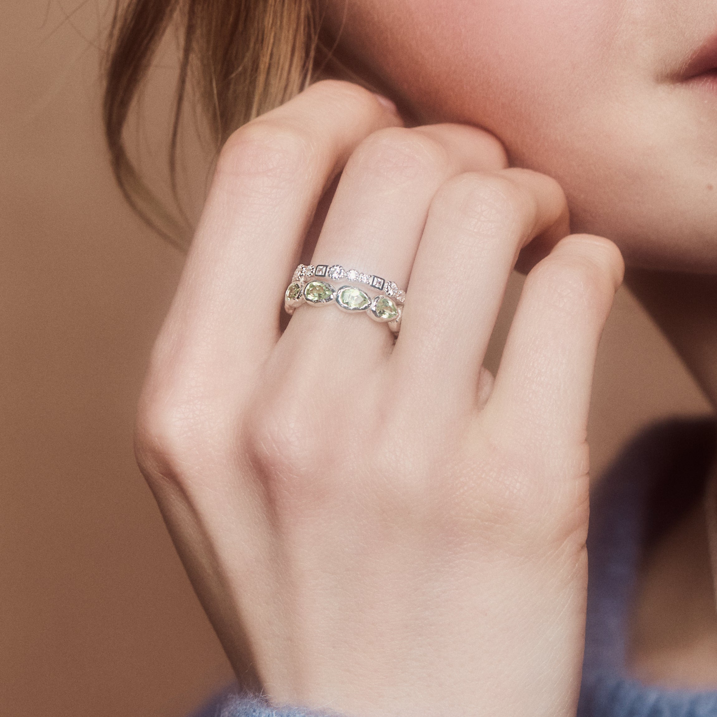 Diamond Constellation Eternity Ring for Women - 14K White Gold Wedding Band with Sparkling Stones - Perfect for Anniversary Gifts & Romantic Occasions