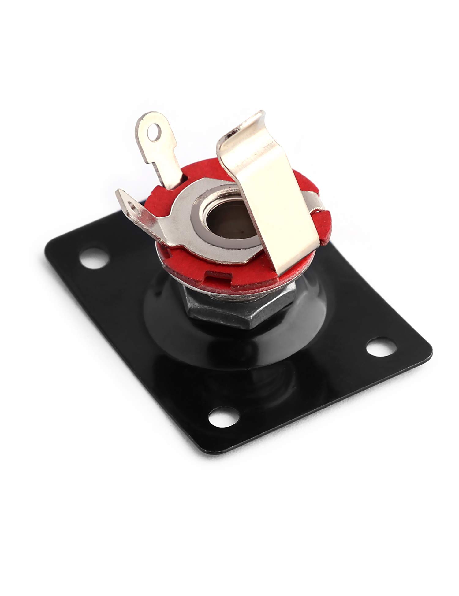 Metallor Output Input Jack Plate Socket for Tele SG Style Electric Guitar - Replacement Black - Perfect for Guitar Repair & DIY Upgrades
