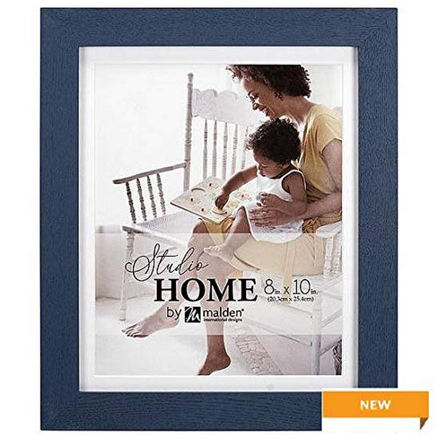 Malden International Designs 2422-80 Blue Picture Frame - Elegant Wall & Tabletop Display for Photos, Artwork & Home Decor