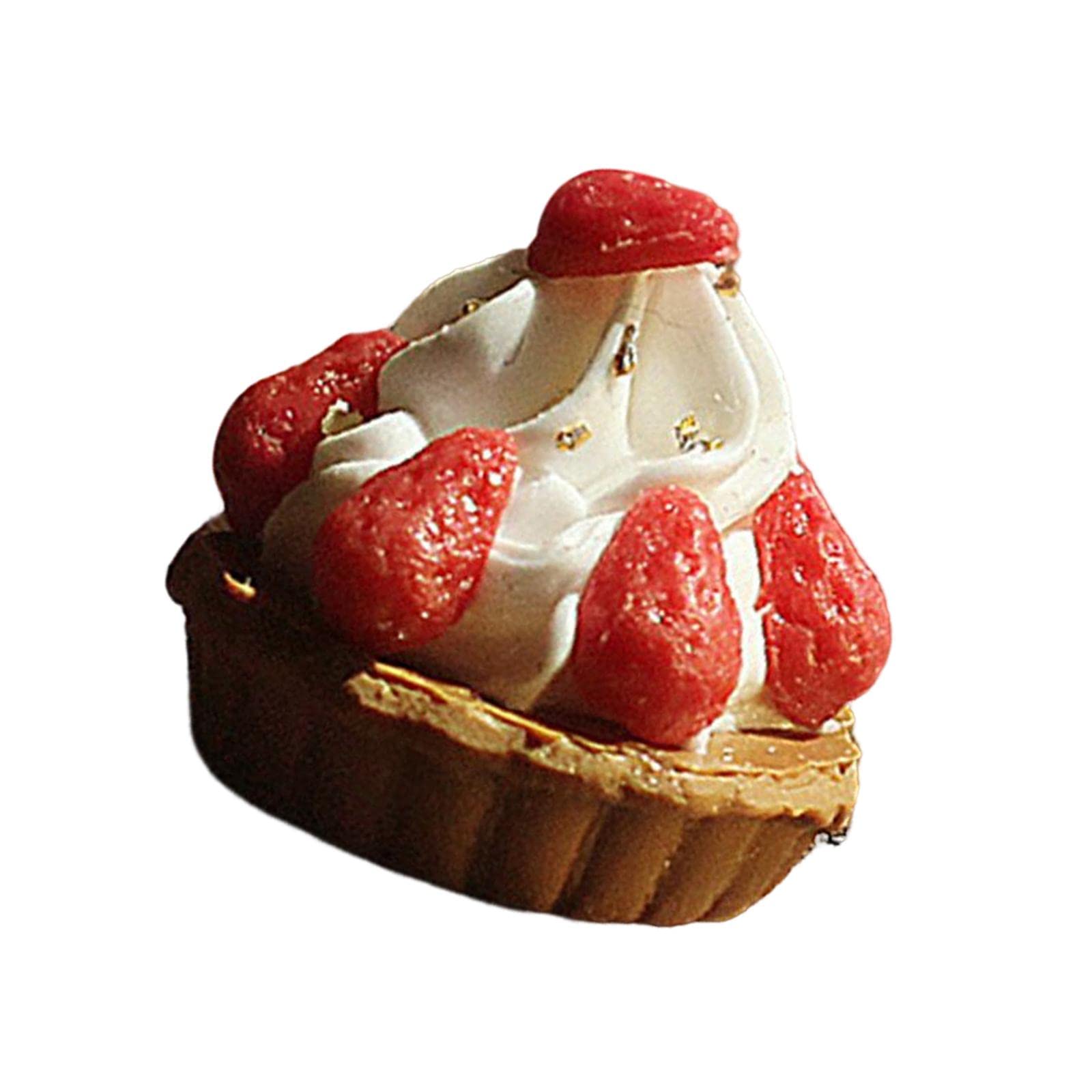 Miniature Dessert Cake Dollhouse Toy - Realistic Strawberry Cake for Pretend Play, Coffee Table Display & Cabinet Decoration | Perfect for Dollhouse Accessories, Kids Play Kitchen & Miniature Collectibles