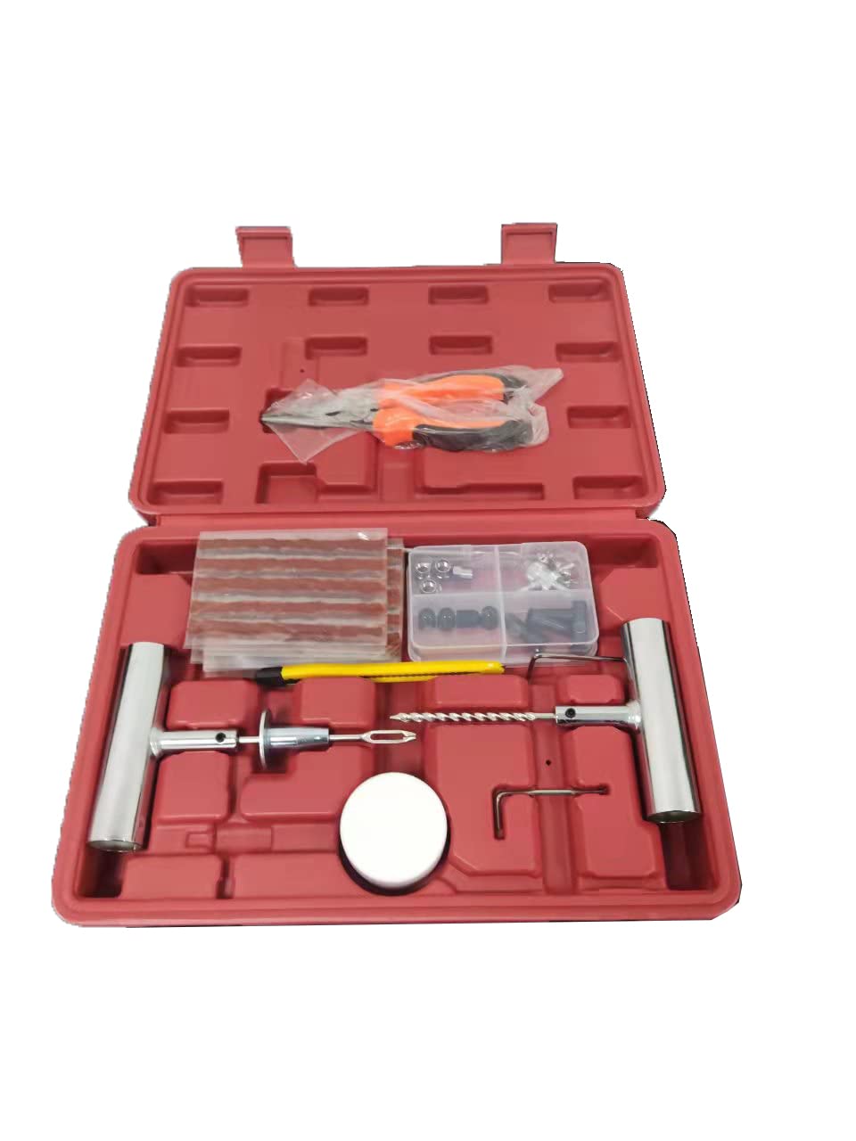Medduw Motorcycle Tire Repair Kit - 58 Pcs Tubeless Tire Puncture Repair Tool for Motorcycles, ATVs, Dirt Bikes - Emergency Roadside Flat Tire Fix for Riders