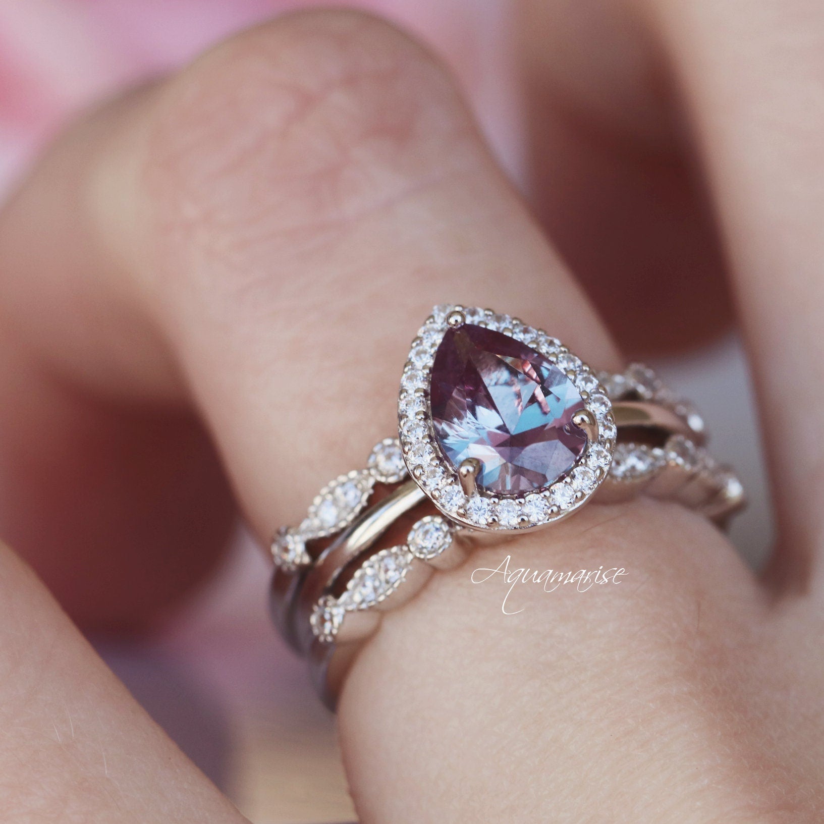 14K Rose Gold Vermeil Alexandrite Ring for Women - Elegant Birthstone Jewelry Gift for Anniversary, Engagement & Special Occasions