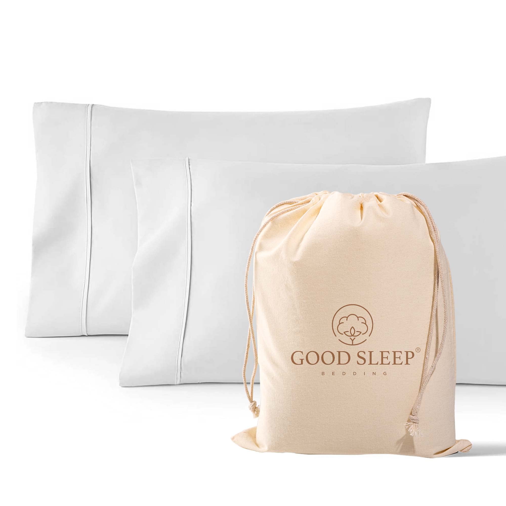 Premium 1000 Thread Count 100% Egyptian Cotton Pillowcases Set of 2 - Luxury Long Staple Sateen Weave Pillow Covers for Hotel-Quality Comfort, Silky Soft & Breathable for Restful Sleep - Perfect for Master Bedrooms, Guest Rooms & Luxury Bedding Collections