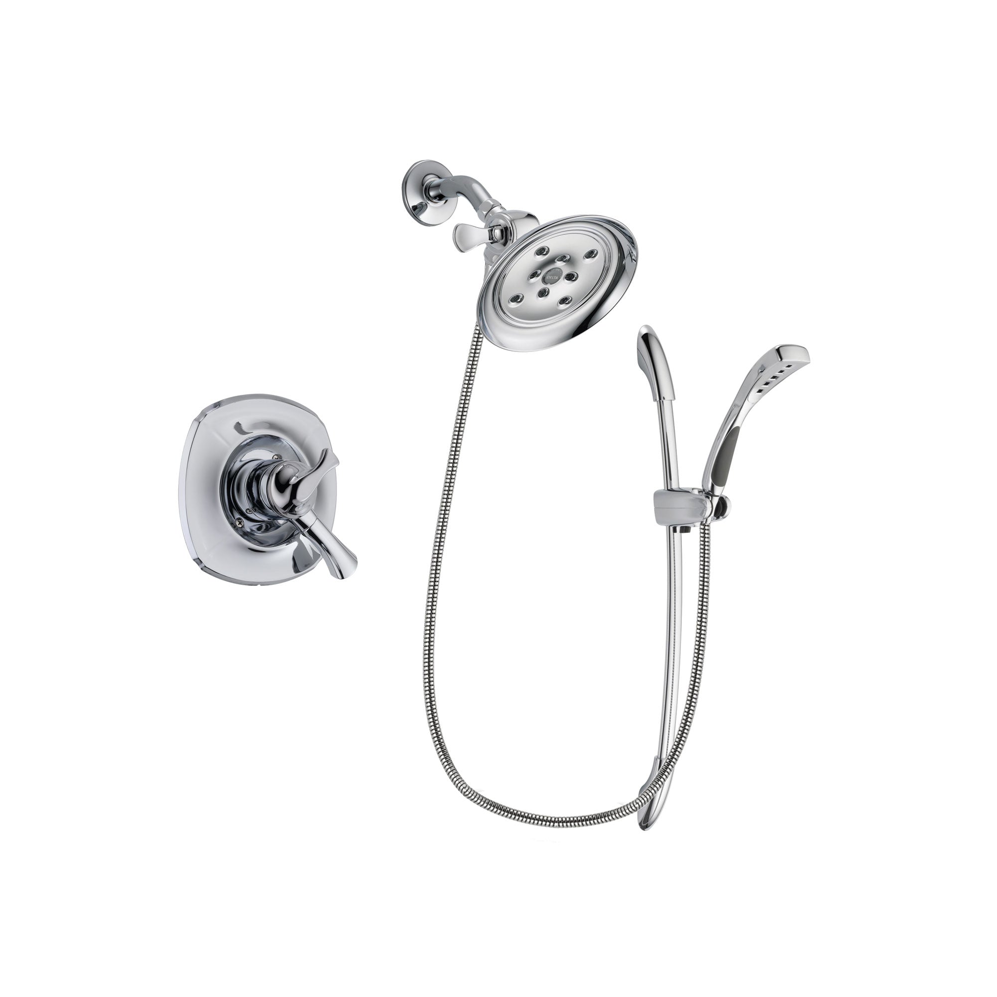 Delta Addison Chrome Finish Dual Control Shower System with Large Rain Showerhead & Handheld Shower - Includes Rough-in Valve DSP0522V - Perfect for Modern Bathroom Renovations & Spa-Like Shower Experience