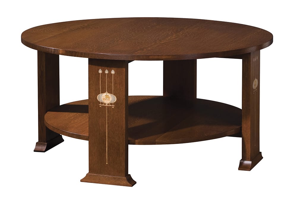 Harvey Ellis Round Cocktail Table - Modern Wood Coffee Table for Living Room, Bar & Lounge - Perfect for Entertaining, Small Spaces & Home Decor