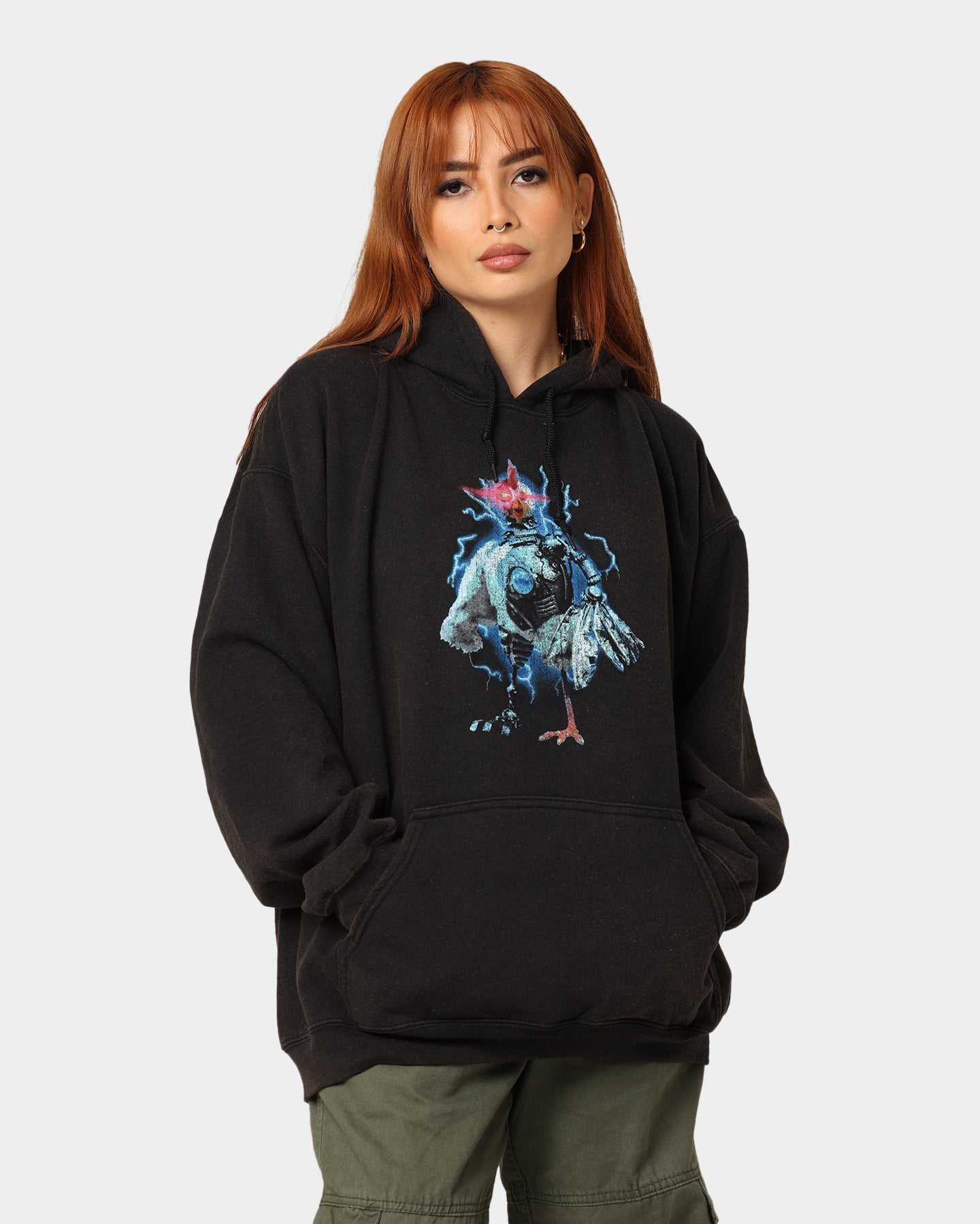 Robot Chicken Vintage Hoodie - Black Wash | American Thrift | Official Merchandise | Perfect for Cosplay, Anime Conventions & Casual Wear