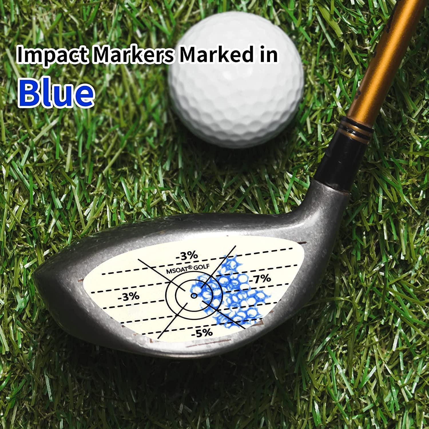 MSOAT Golf Impact Tape Labels - 3-in-1 Self-Teaching Sweet Spot & Swing Analysis Stickers | Improve Golf Swing Accuracy & Distance | Perfect for Driving Range Practice & Club Fitting Sessions