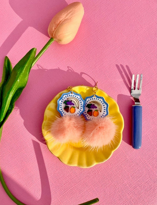 Not Picasso Feeling Fruity Earrings - Colorful Fruit Dangle Earrings for Women | Perfect for Summer Outfits, Beach Vacations & Boho Fashion
