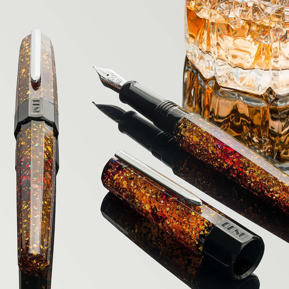 Benu Euphoria Rollerball Pen - Premium Bourbon Color Luxury Writing Instrument for Journaling, Note Taking & Gift Giving
