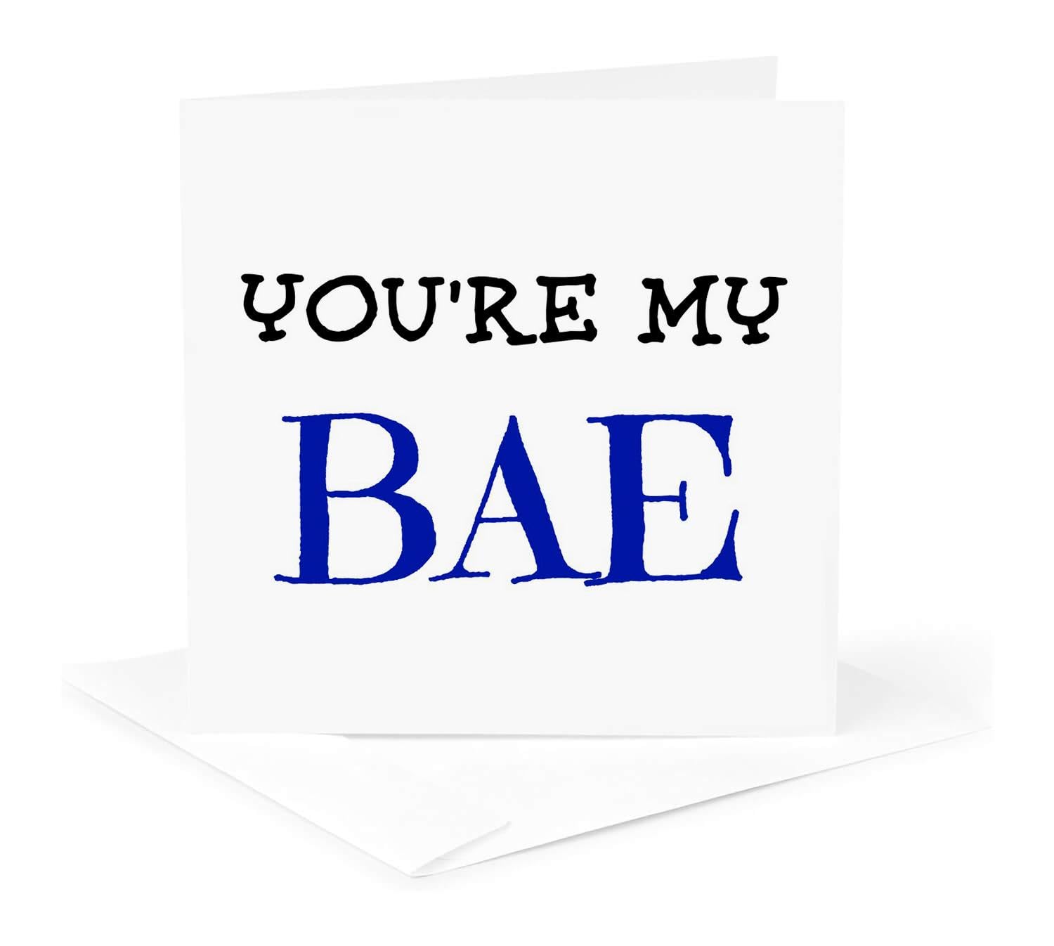 3dRose Funny Greeting Cards - 'You're My Bae' Black & Red Lettering on White - 6 Pack - Xander Humorous Quotes - Perfect for Anniversaries, Birthdays & Valentine's Day Gifts