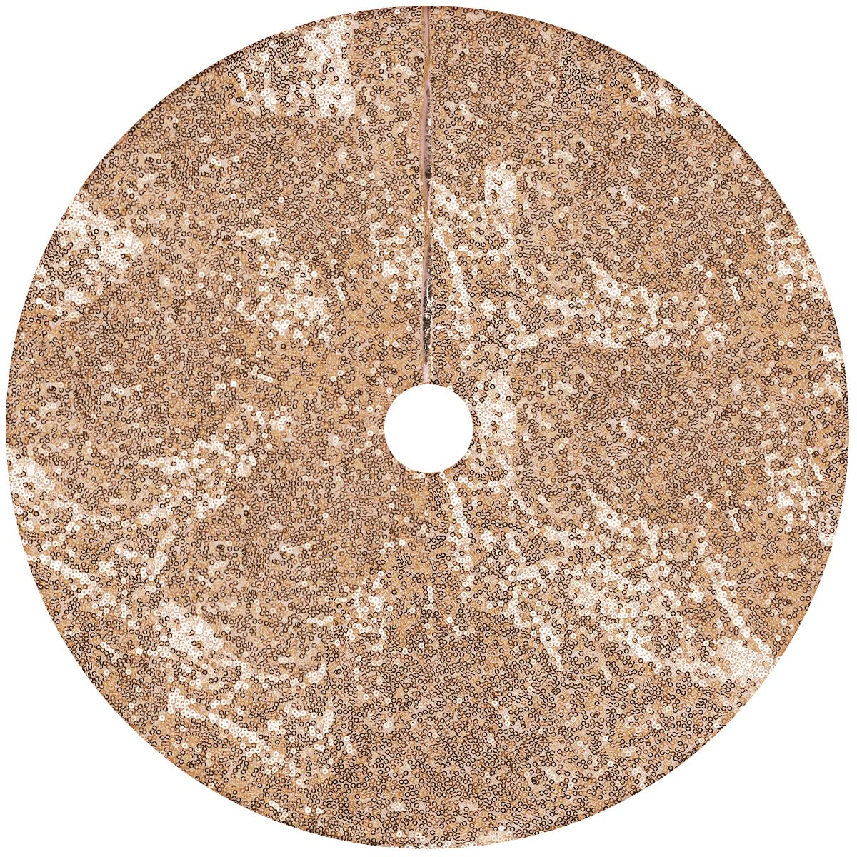 Rose Gold Sequin Christmas Tree Skirt 36 Inch - Elegant Xmas Tree Mat for Holiday Decorations, Valentine's & Spring Decor | Perfect for Living Room, Bedroom & Party Decoration