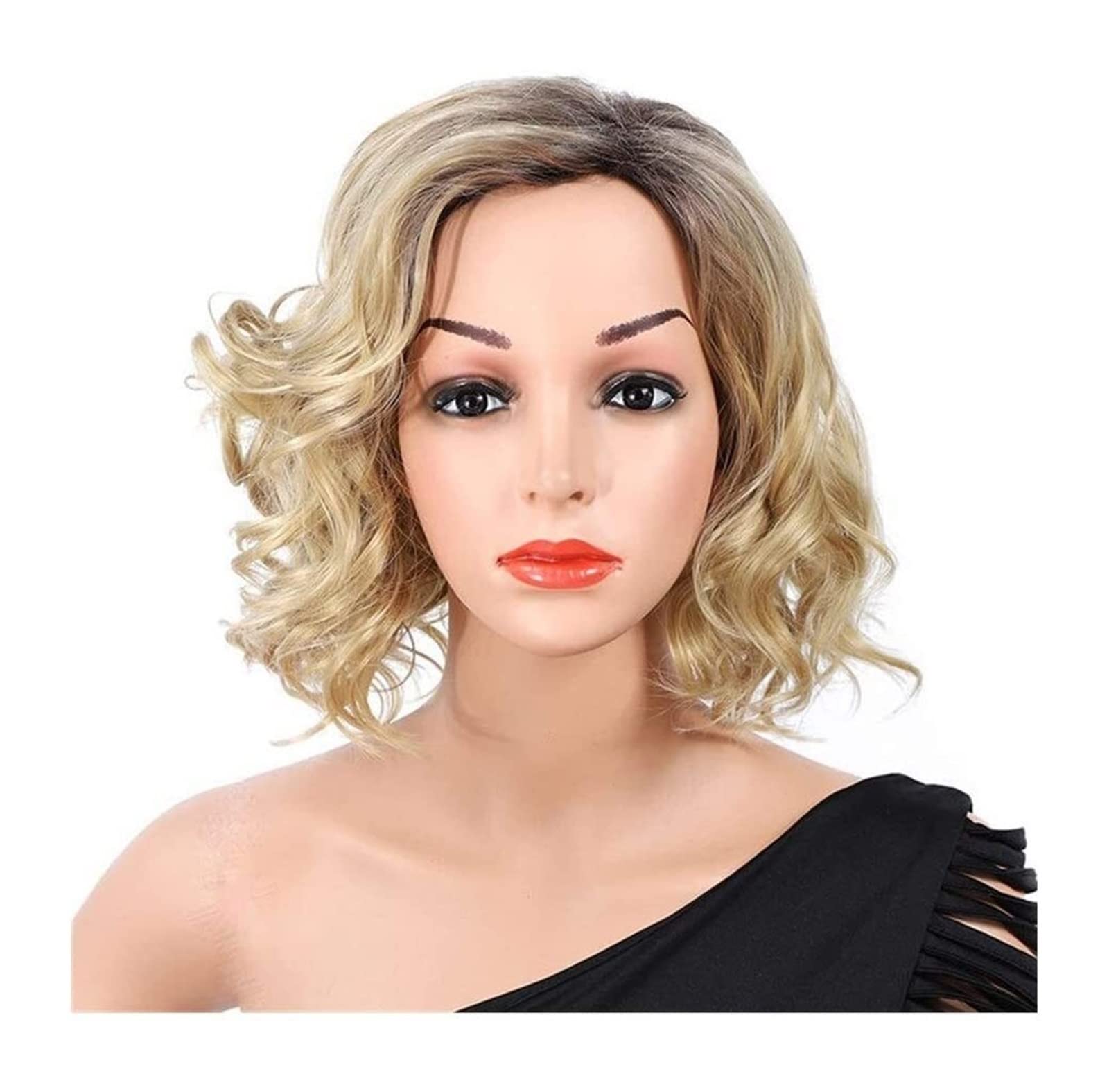 Premium Human Hair Lace Front Wig - Kawaii Cosplay & Fashion Gradient Fluffy Short Wig (Silver Grey, Silver White) | Perfect for Halloween, Cosplay, Parties & Daily Styling