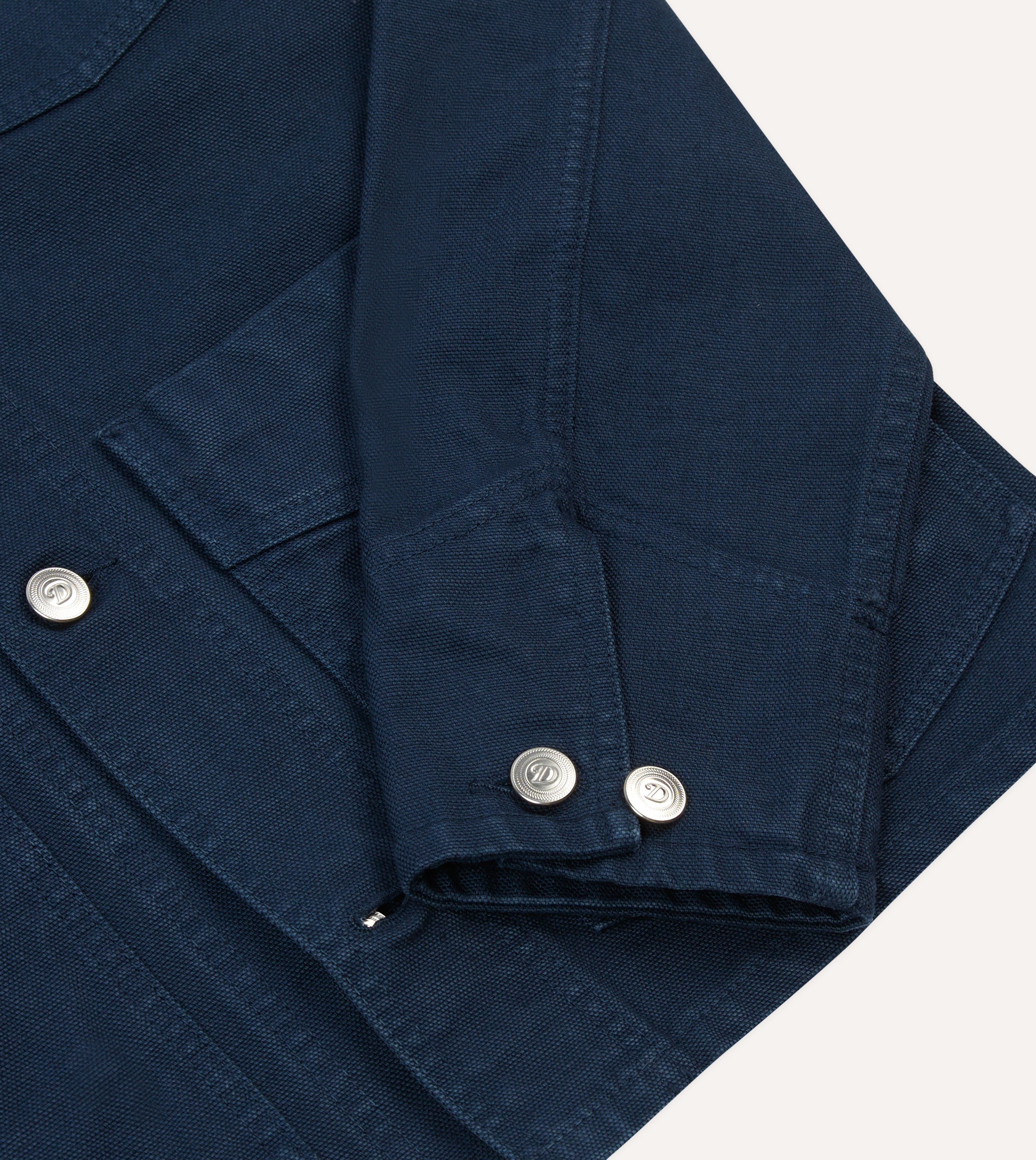 Durable Navy Cotton Canvas Work Jacket for Men - Heavy Duty Utility Jacket with Multiple Pockets - Perfect for Construction, Outdoor Work & Casual Wear