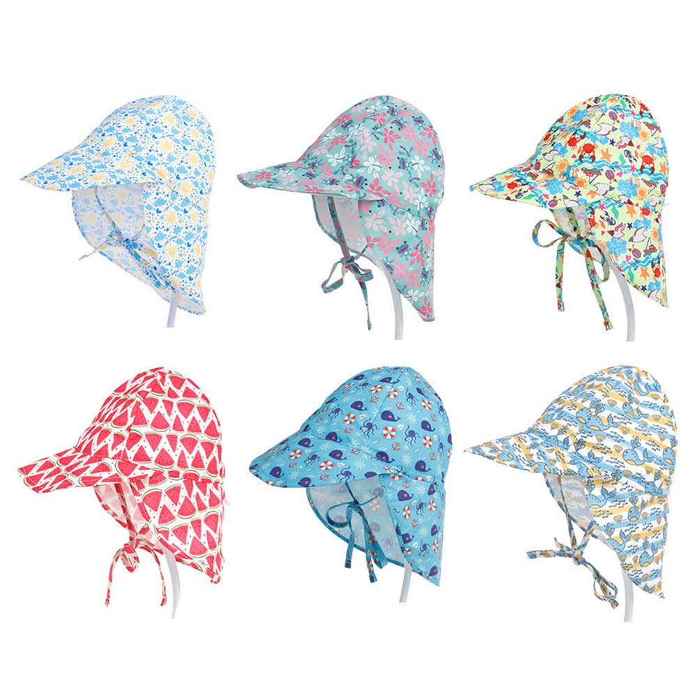 Baby Boys & Girls Sun Hat - Adjustable UPF 50+ Sun Protection Wide Brim Flap Hat for Toddlers - Perfect for Beach, Pool & Outdoor Summer Activities