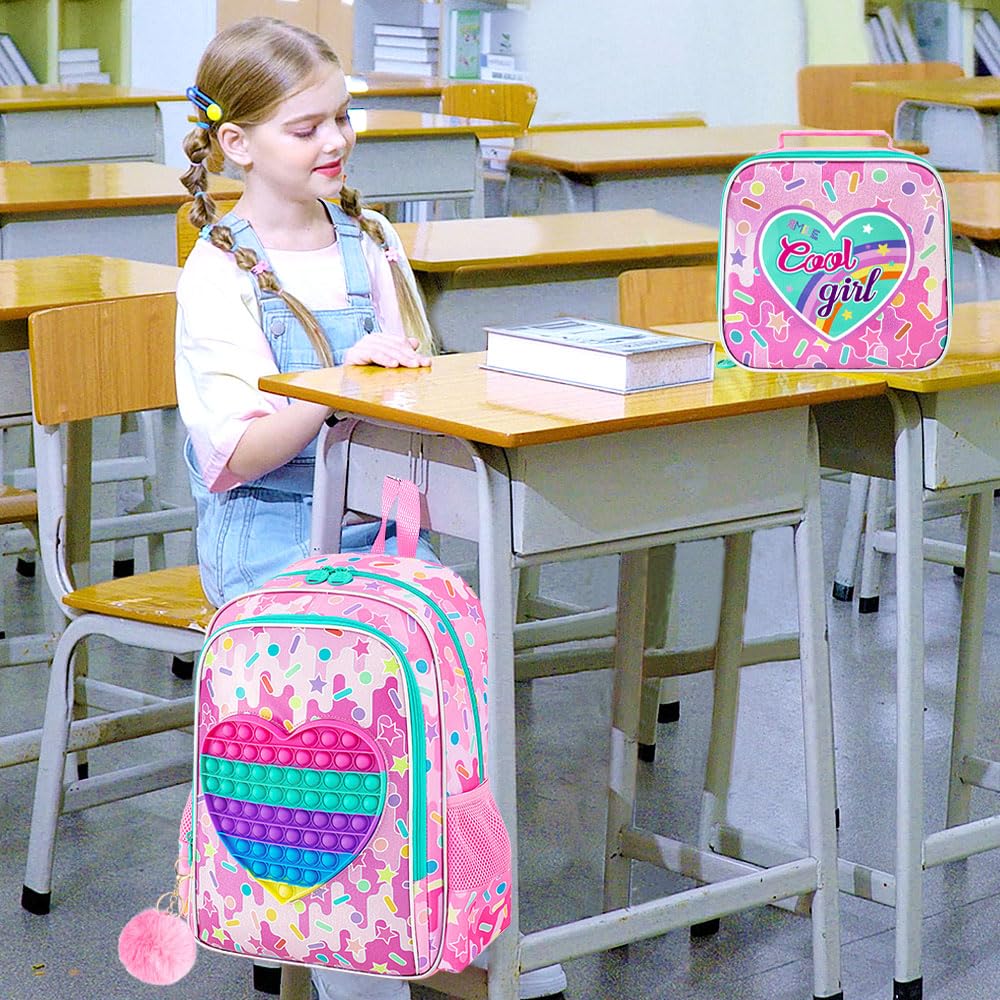 WZLVO Unicorn Mermaid Backpack for Girls - Cute Kids School Bookbag with Lunch Box for Preschool, Kindergarten & Elementary Students | Perfect for School, Travel & Daily Use