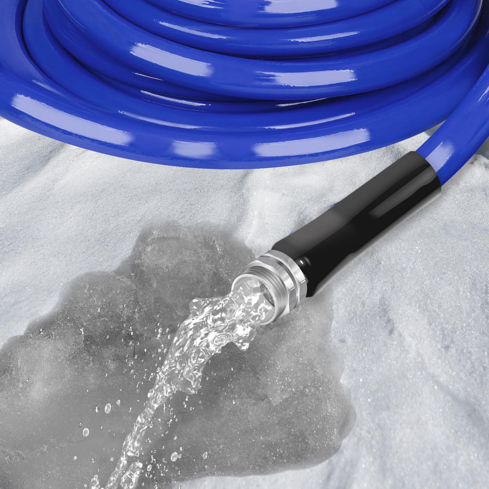 75FT Heated RV Water Hose with Thermostat - Freeze Proof Down to -45℉, Lead & BPA Free, 5/8