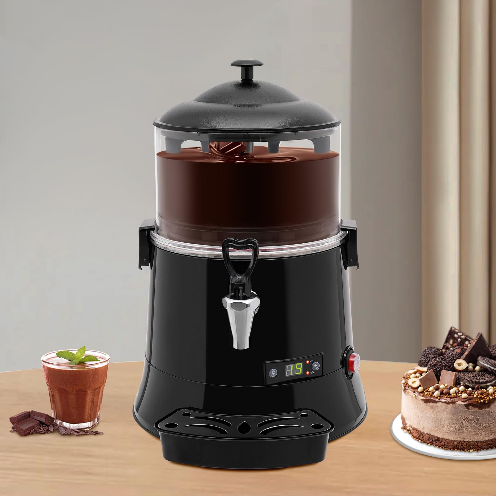 1.32 Gallon Commercial Hot Chocolate Maker Machine - Electric Chocolate Melting & Mixing Heater with Faucet (110V) for Coffee, Milk Tea, Desserts - Perfect for Cafés, Bakeries & Hot Beverage Shops