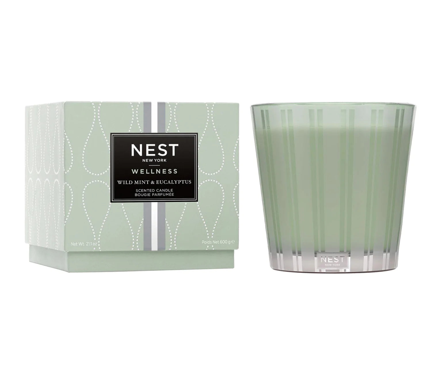 Nest Wild Mint & Eucalyptus Scented Candle - Aromatherapy for Relaxation, Stress Relief & Home Decor | Perfect for Living Room, Bedroom & Spa