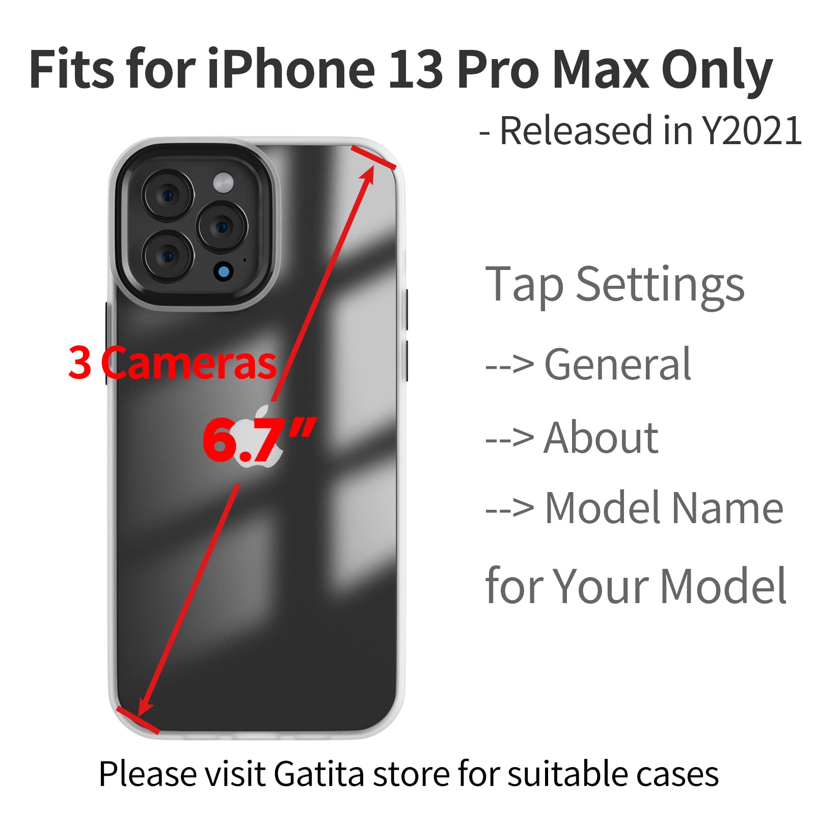 Slim Shockproof Clear Phone Case for iPhone 13 Pro Max 6.7