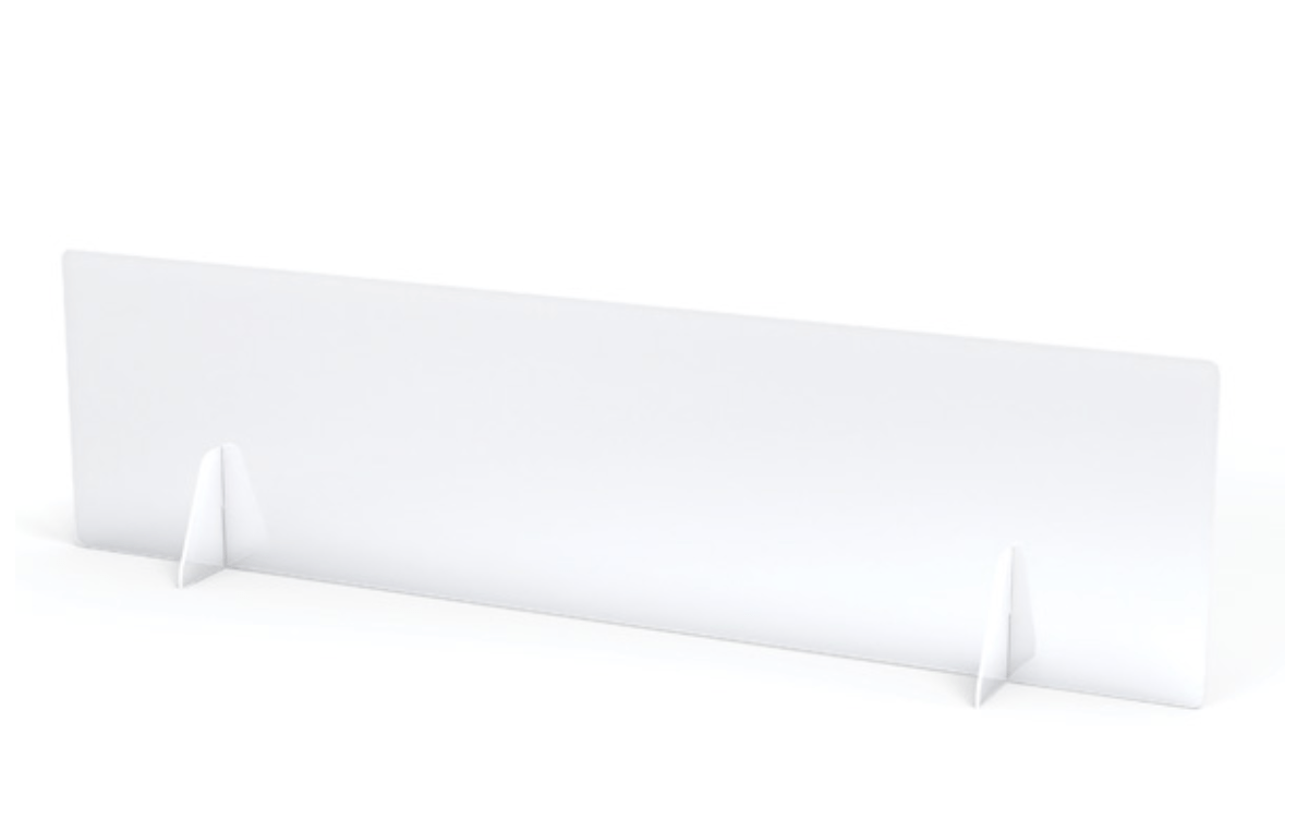 Clear Table Divider Shields - 2 Station Set with 4 Adjustable Sizes for Office, Restaurant & Classroom Social Distancing