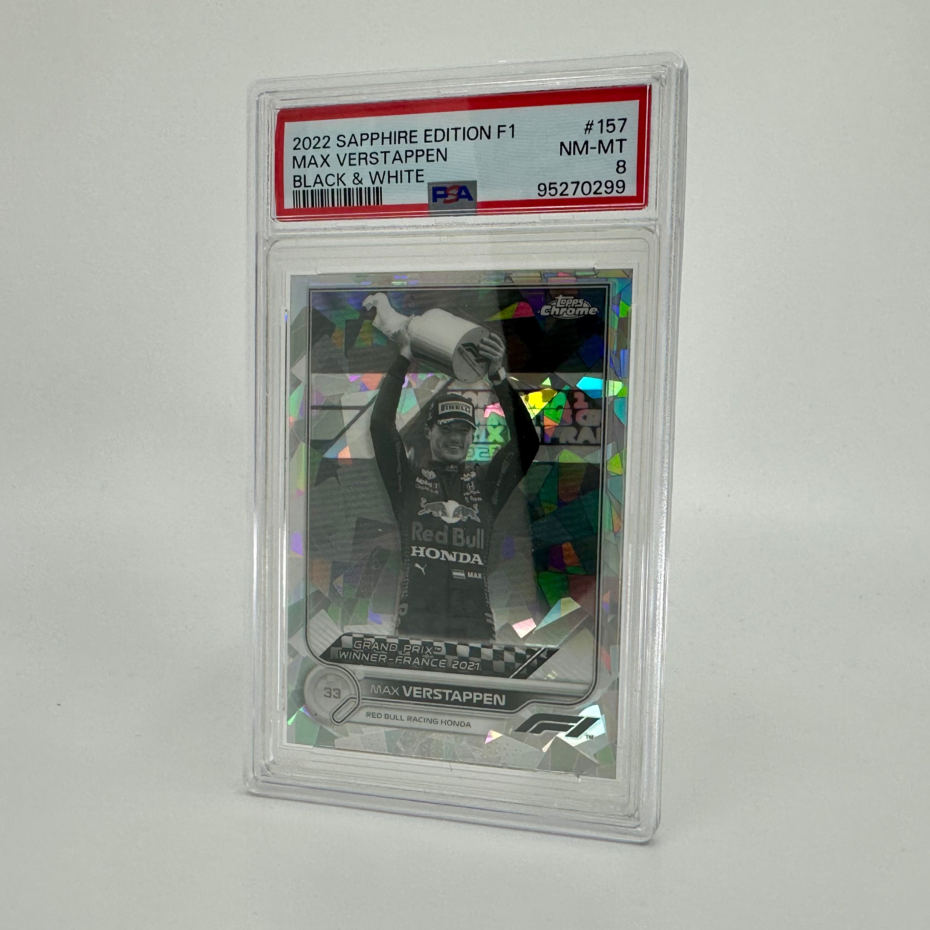 PSA 8 Graded 2007 Max Verstappen #157 Sapphire Black & White F1 Racing Card - Perfect for Collectors, Display & Investment