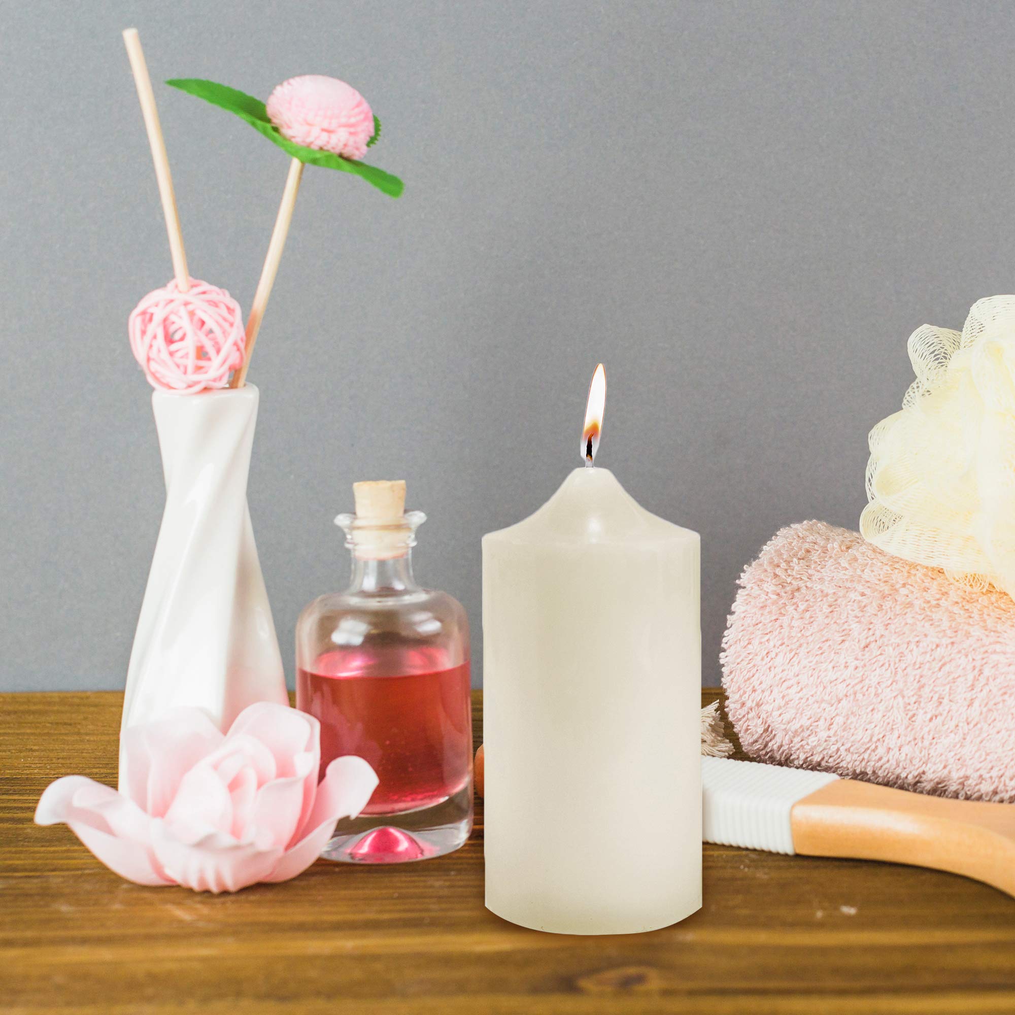 Unscented Ivory Pillar Candles 3