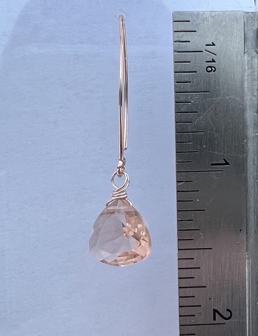 Rose Gold Rose Quartz Trillion Stud Earrings - 925 Sterling Silver Hypoallergenic Jewelry for Women - Perfect for Valentine's Day, Anniversary & Everyday Wear